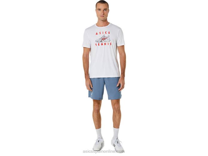 camiseta con estampado de zapatos de salón para hombre Asics 4L68534 blanco brillante