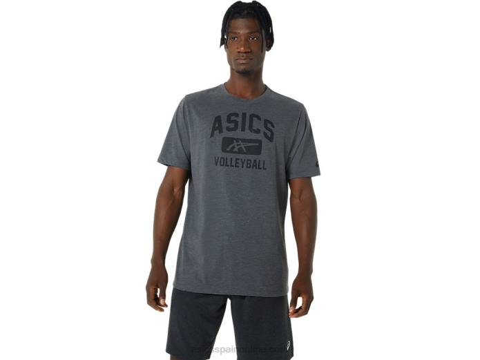 camiseta con gráfico de voleibol Asics 4L68878 brezo gris oscuro