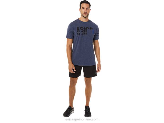 camiseta de manga corta con bolsillo a rayas Asics 4L681731 brezo chaquetón