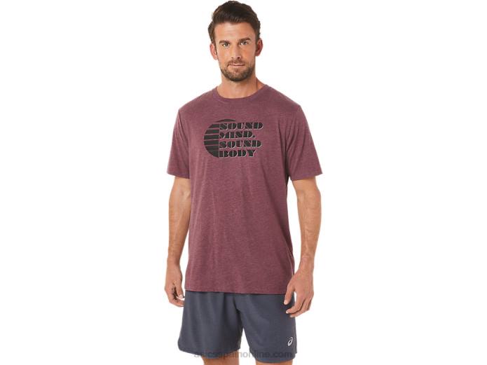 camiseta de manga corta con eslogan Asics 4L681607 Brezo profundo de Marte