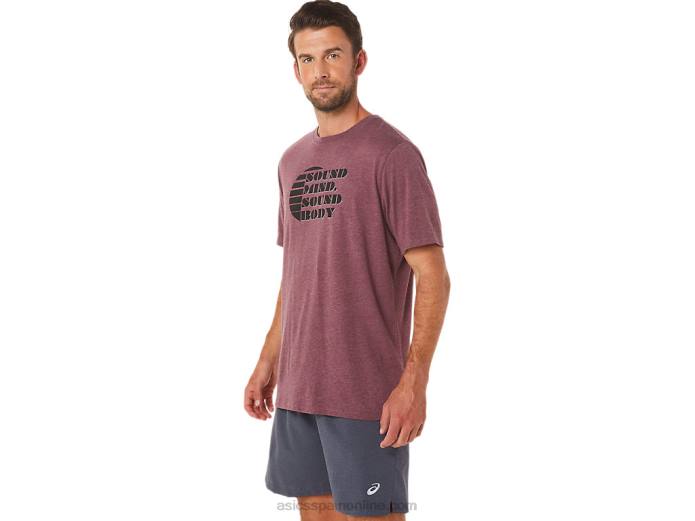 camiseta de manga corta con eslogan Asics 4L681607 Brezo profundo de Marte