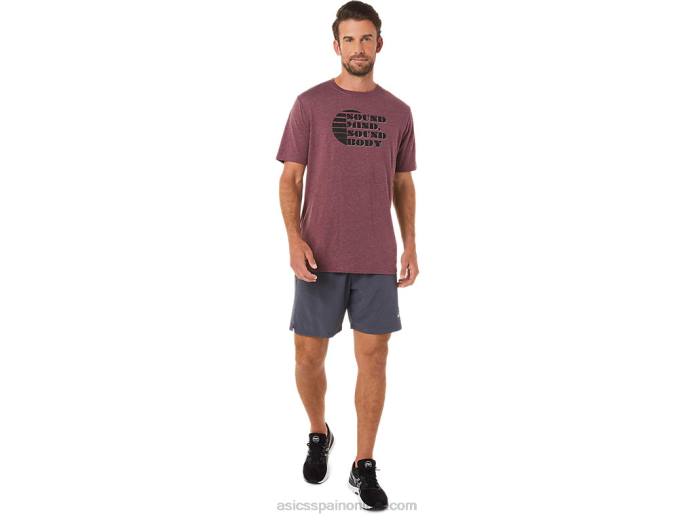 camiseta de manga corta con eslogan Asics 4L681607 Brezo profundo de Marte