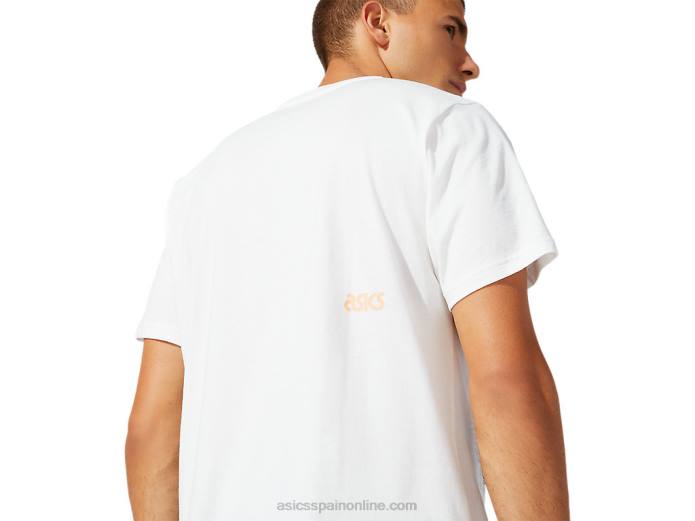 camiseta de manga corta con gráfico dt de jersey para hombre Asics 4L681933 crema