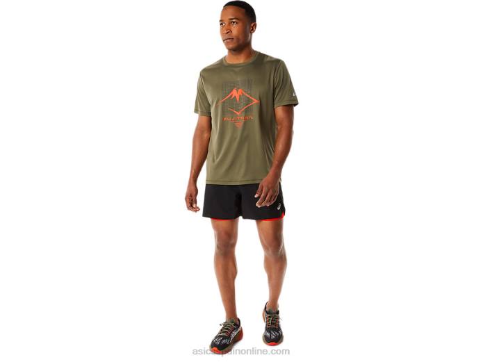 camiseta de manga corta con logo fujitrail para hombre Asics 4L681091 manto verde