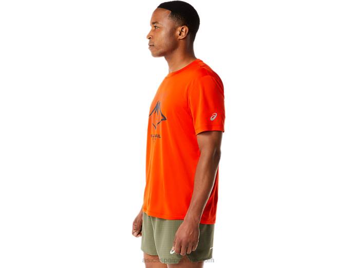 camiseta de manga corta con logo fujitrail para hombre Asics 4L681114 tomate cherry