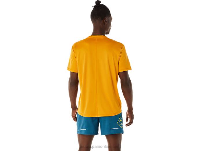 camiseta de manga corta con logo fujitrail para hombre Asics 4L68420 tormenta de arena