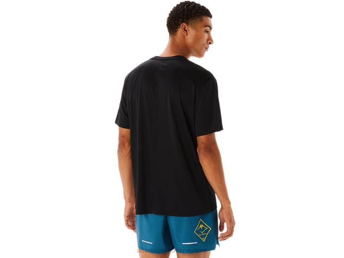 camiseta de manga corta con logo fujitrail para hombre Asics 4L68526 rendimiento negro