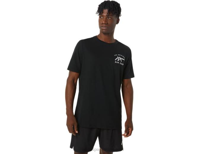 camiseta de manga corta con logo pequeño luminoso de orco Asics 4L68800 rendimiento negro