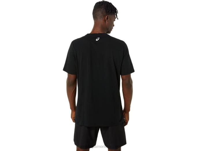 camiseta de manga corta con logo pequeño luminoso de orco Asics 4L68800 rendimiento negro