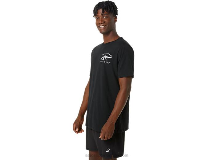 camiseta de manga corta con logo pequeño luminoso de orco Asics 4L68800 rendimiento negro