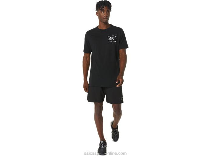 camiseta de manga corta con logo pequeño luminoso de orco Asics 4L68800 rendimiento negro