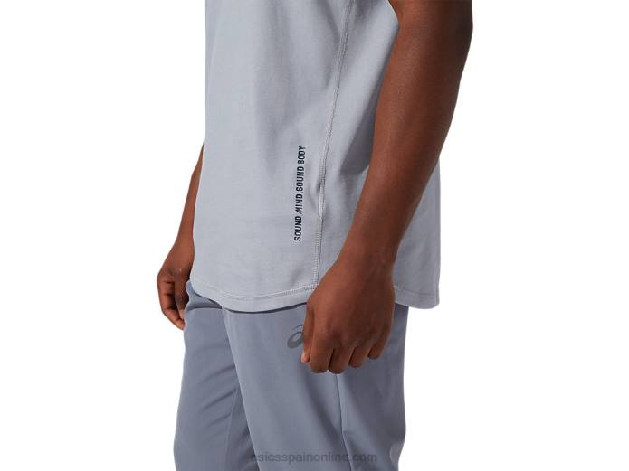 camiseta de manga corta de entrenamiento smsb para hombre Asics 4L681991 yeso