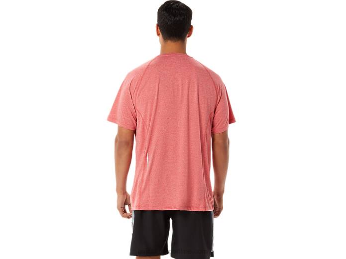 camiseta de manga corta de lyte confeccionada para hombre Asics 4L681410 brezo rojo clásico