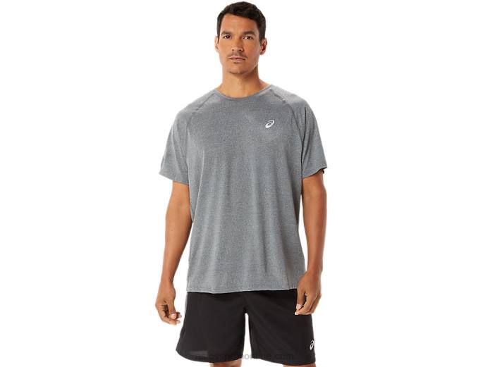 camiseta de manga corta de lyte confeccionada para hombre Asics 4L681418 brezo gris oscuro