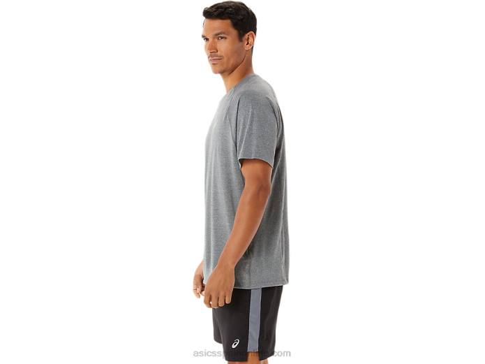 camiseta de manga corta de lyte confeccionada para hombre Asics 4L681418 brezo gris oscuro