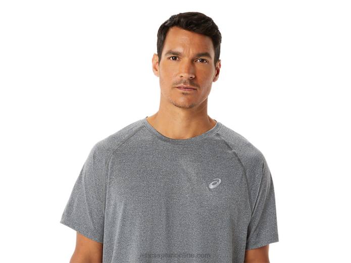 camiseta de manga corta de lyte confeccionada para hombre Asics 4L681418 brezo gris oscuro