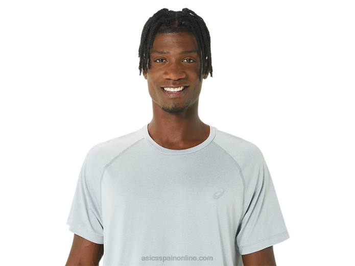 camiseta de manga corta de lyte confeccionada para hombre Asics 4L68226 brezo gris claro