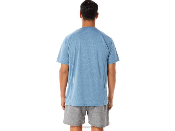 camiseta de manga corta de lyte confeccionada para hombre Asics 4L68928 brezo azul