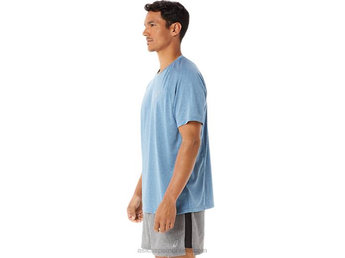 camiseta de manga corta de lyte confeccionada para hombre Asics 4L68928 brezo azul