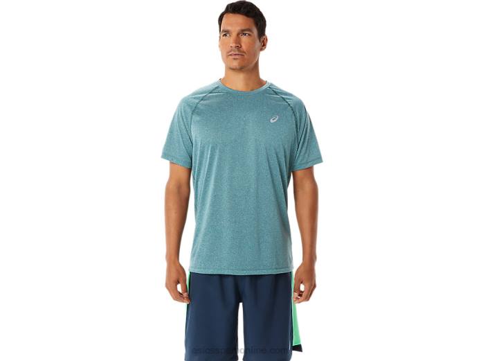 camiseta de manga corta de lyte confeccionada para hombre Asics 4L68944 brezo de pino de terciopelo