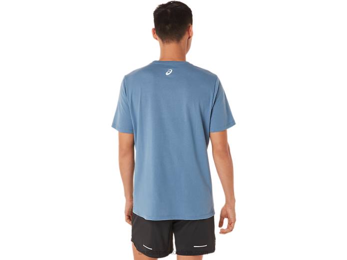 camiseta de manga corta del club de carreras Asics 4L681700 tormenta azul