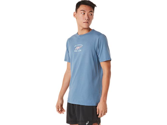 camiseta de manga corta del club de carreras Asics 4L681700 tormenta azul