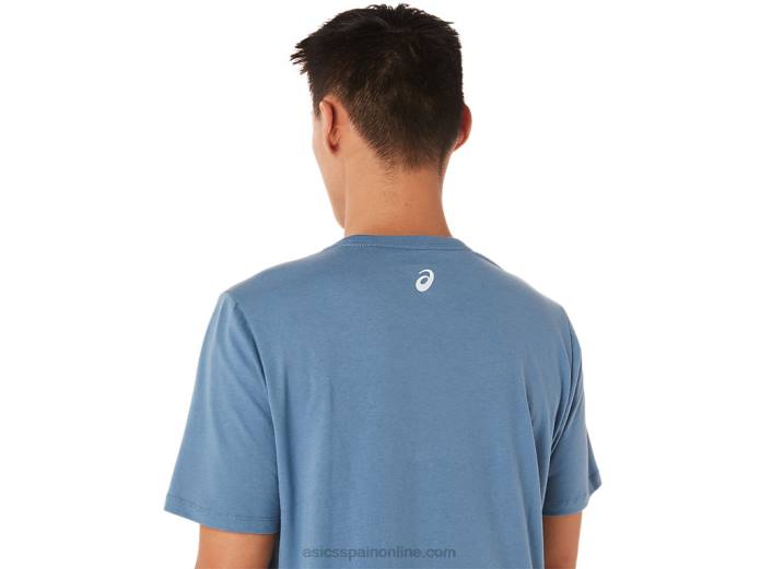 camiseta de manga corta del club de carreras Asics 4L681700 tormenta azul