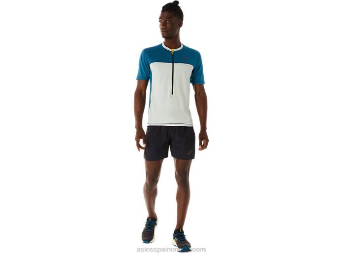 camiseta de manga corta fujitrail para hombre Asics 4L68465 tinta verde azulado/salvia claro