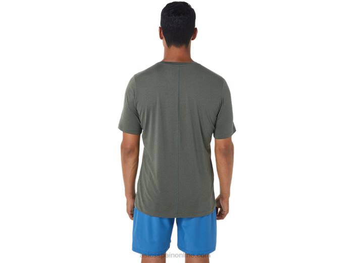 camiseta de manga corta hthr tech para hombre Asics 4L681049 manto verde brezo