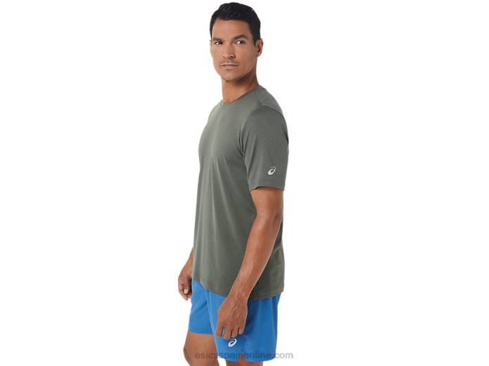 camiseta de manga corta hthr tech para hombre Asics 4L681049 manto verde brezo