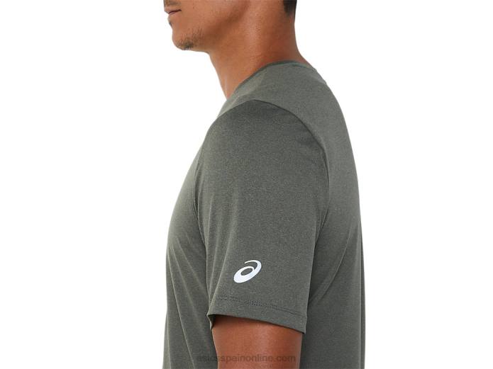 camiseta de manga corta hthr tech para hombre Asics 4L681049 manto verde brezo