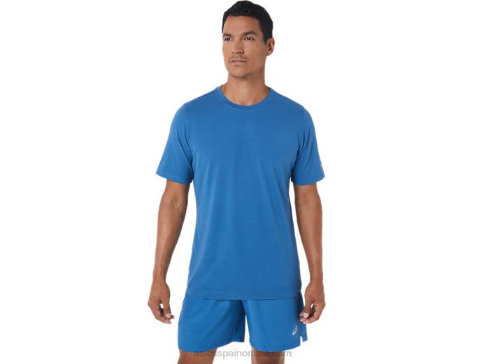 camiseta de manga corta hthr tech para hombre Asics 4L681055 brezo azul