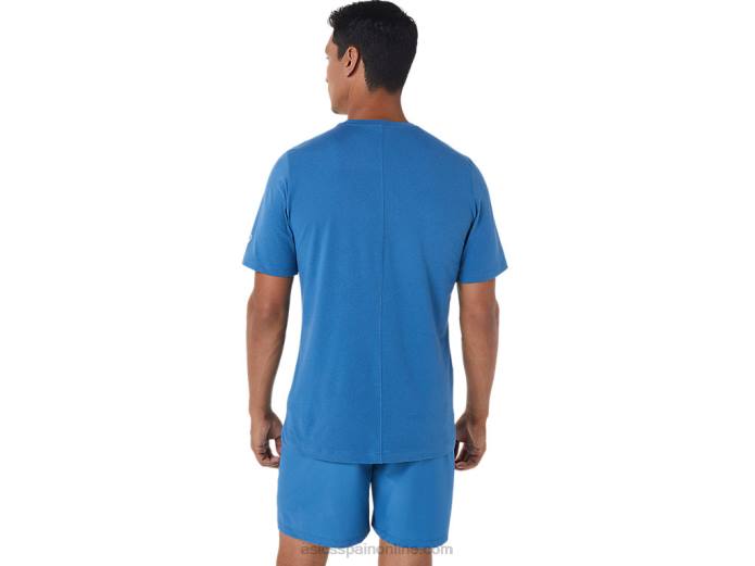 camiseta de manga corta hthr tech para hombre Asics 4L681055 brezo azul