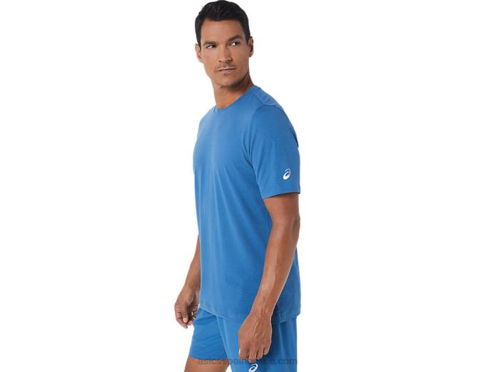 camiseta de manga corta hthr tech para hombre Asics 4L681055 brezo azul