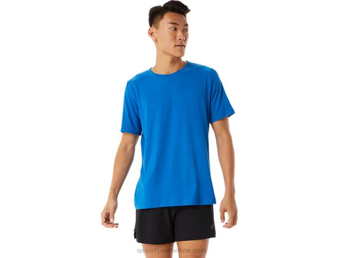 camiseta de manga corta hthr tech para hombre Asics 4L681361 brezo azul francés