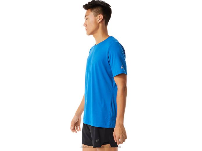 camiseta de manga corta hthr tech para hombre Asics 4L681361 brezo azul francés