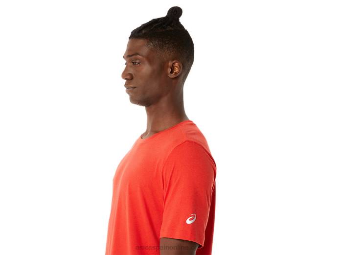 camiseta de manga corta hthr tech para hombre Asics 4L681422 brezo rojo fuego