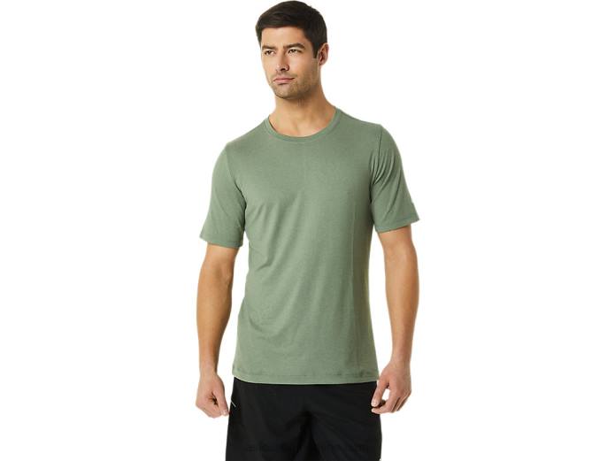 camiseta de manga corta hthr tech para hombre Asics 4L681442 brezo verde liquen