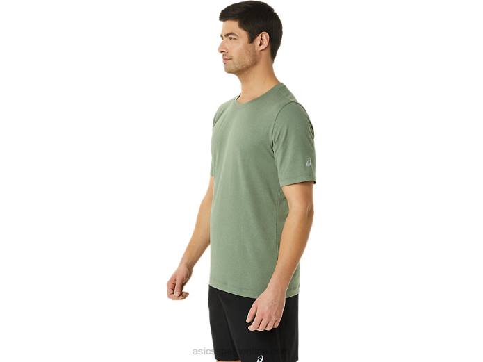 camiseta de manga corta hthr tech para hombre Asics 4L681442 brezo verde liquen