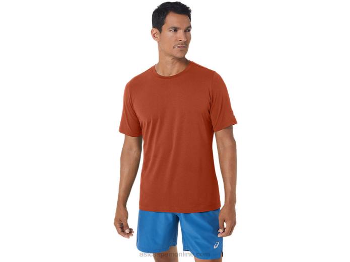 camiseta de manga corta hthr tech para hombre Asics 4L68163 especias latte brezo