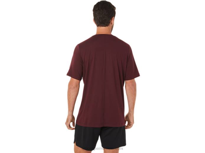 camiseta de manga corta hthr tech para hombre Asics 4L681703 Brezo profundo de Marte