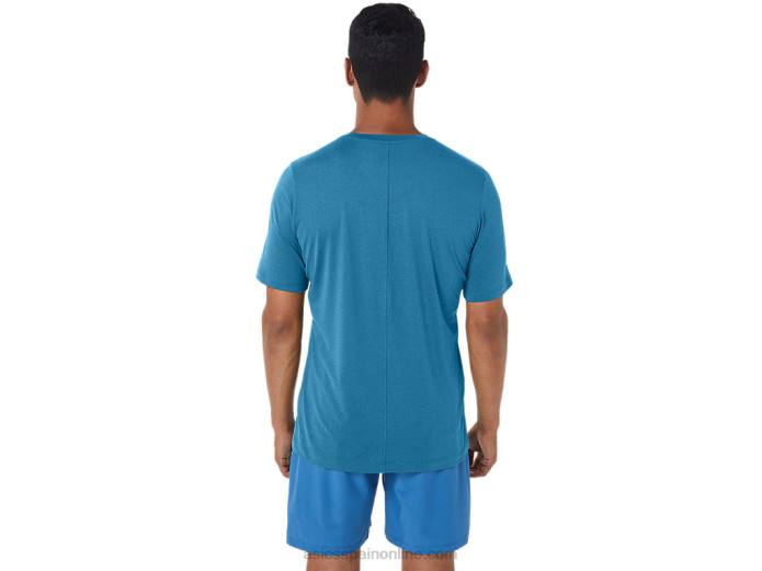 camiseta de manga corta hthr tech para hombre Asics 4L68170 isla azul brezo