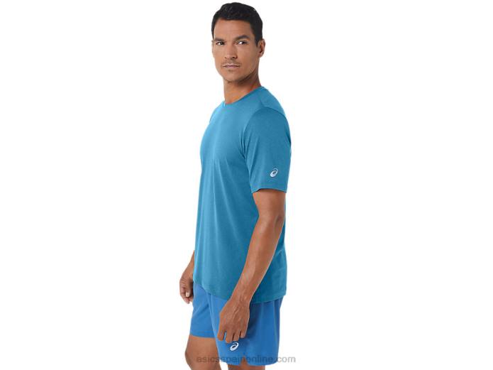 camiseta de manga corta hthr tech para hombre Asics 4L68170 isla azul brezo