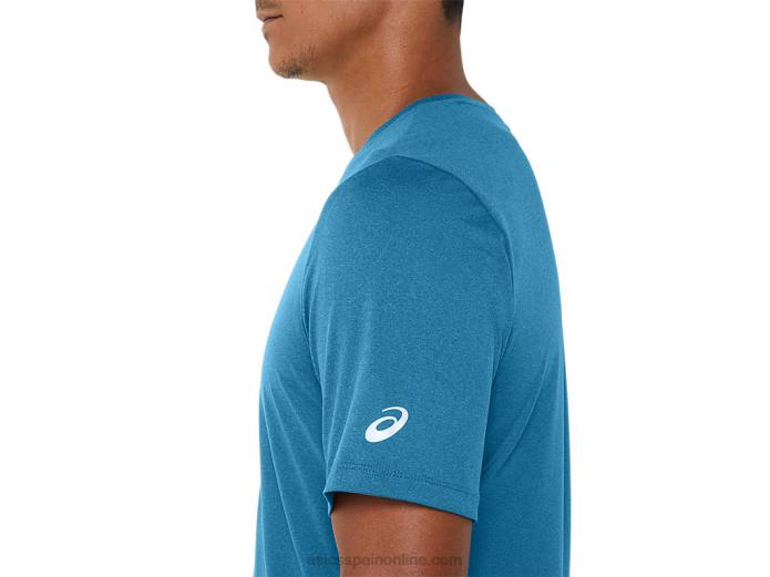 camiseta de manga corta hthr tech para hombre Asics 4L68170 isla azul brezo