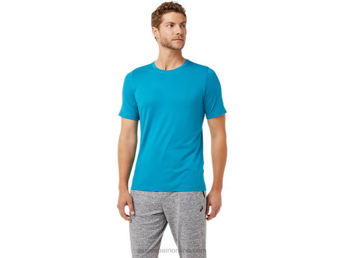 camiseta de manga corta hthr tech para hombre Asics 4L682035 azul turquesa
