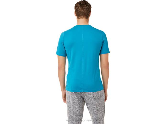 camiseta de manga corta hthr tech para hombre Asics 4L682035 azul turquesa