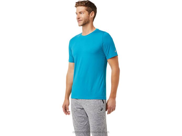 camiseta de manga corta hthr tech para hombre Asics 4L682035 azul turquesa
