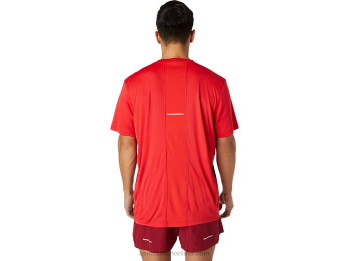camiseta de manga corta kasane para hombre Asics 4L681778 rojo eléctrico/burdeos