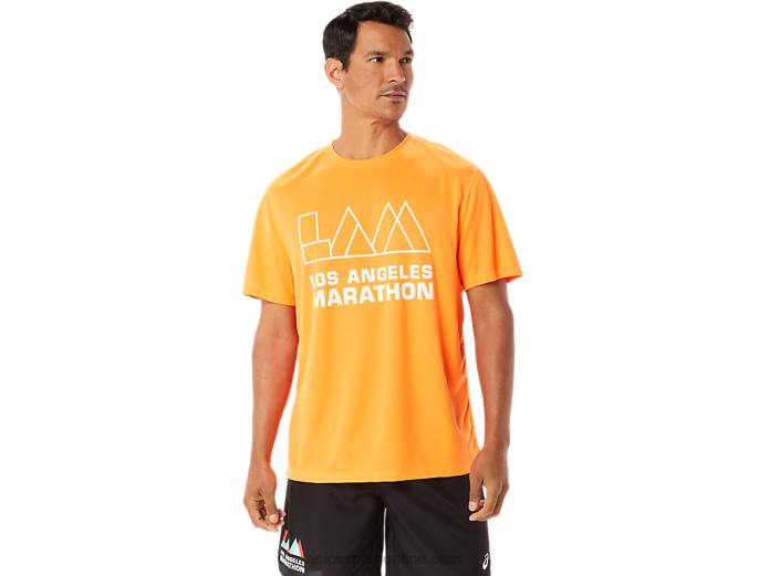 camiseta de manga corta lam ready-set ii para hombre Asics 4L681342 naranja impactante