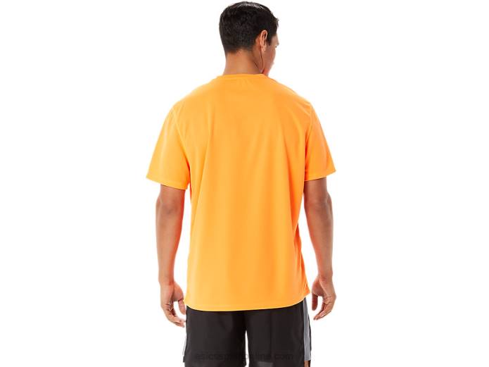 camiseta de manga corta lam ready-set ii para hombre Asics 4L681342 naranja impactante